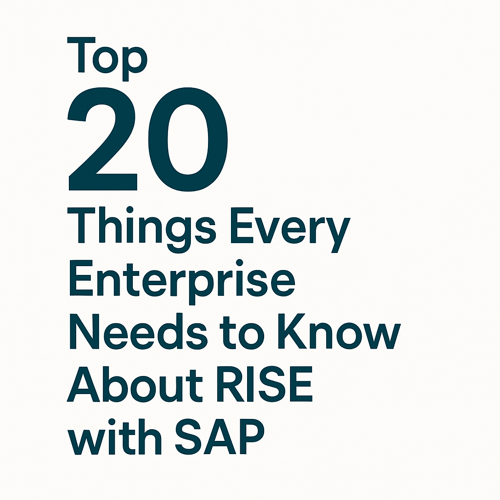 RISE with SAP things to know
