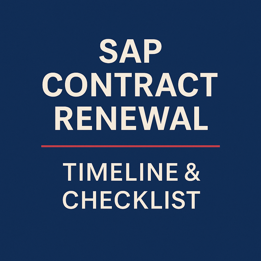 SAP Contract Renewal Timeline