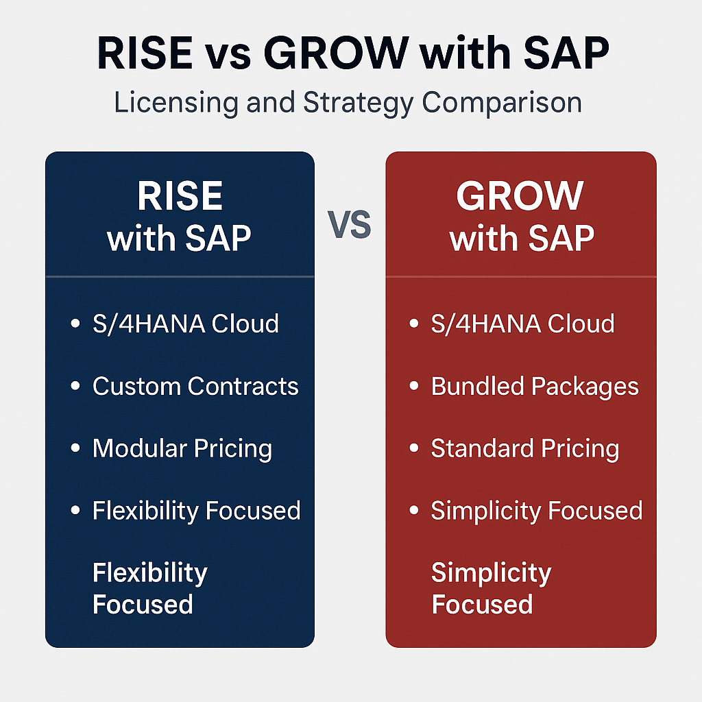RISE vs GROW with SAP – Licensing and Strategy Comparison